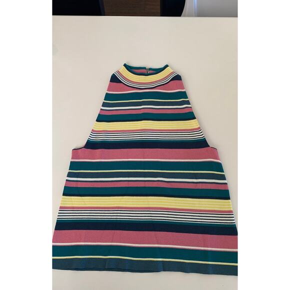 Anthropologie Mauve Yellow, Pink, Green Striped Top SZ Medium - Picture 2 of 4